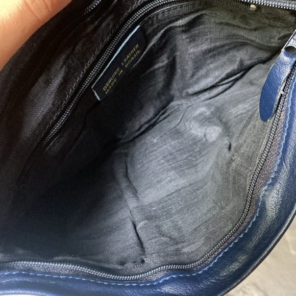 Leather Navy Clutch - Picture 4 of 6